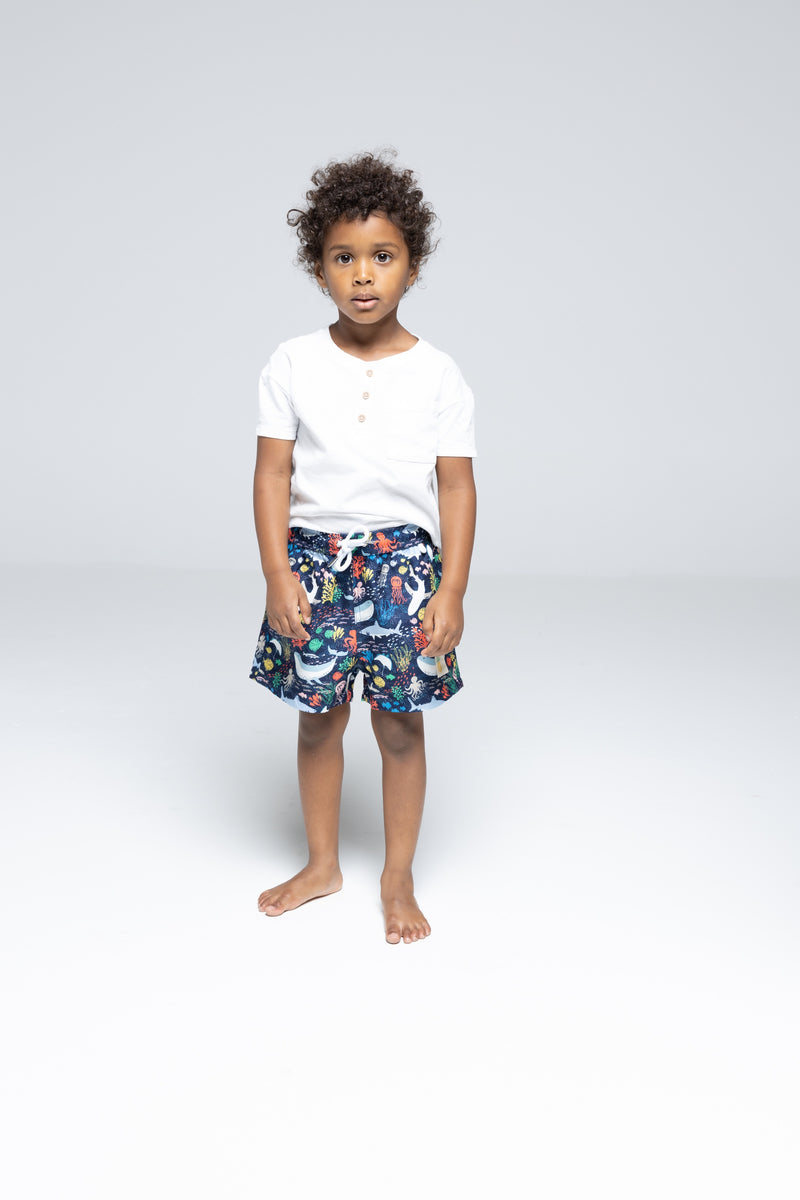 Marine Life Swim Shorts - Boys