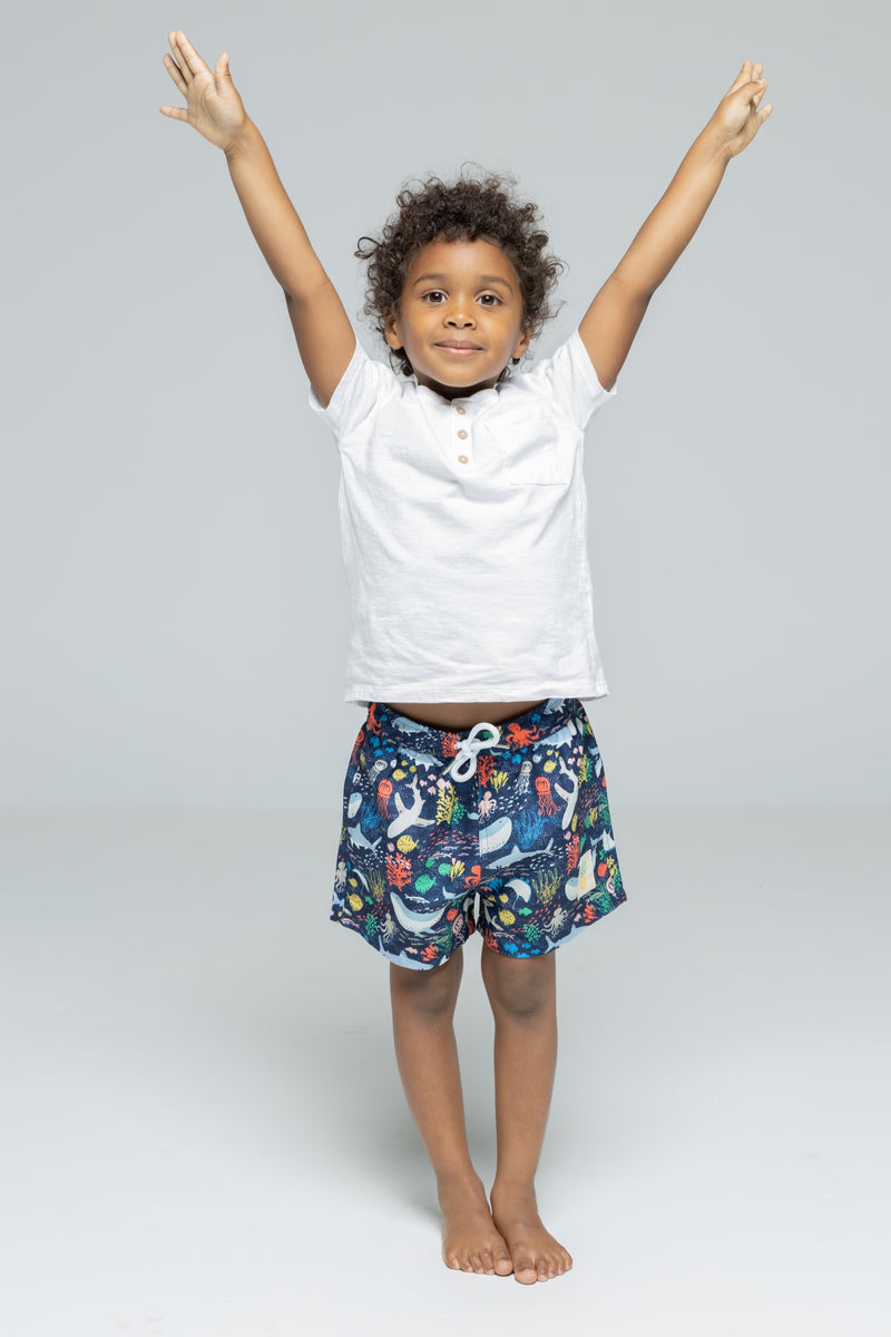 Marine Life Swim Shorts - Boys