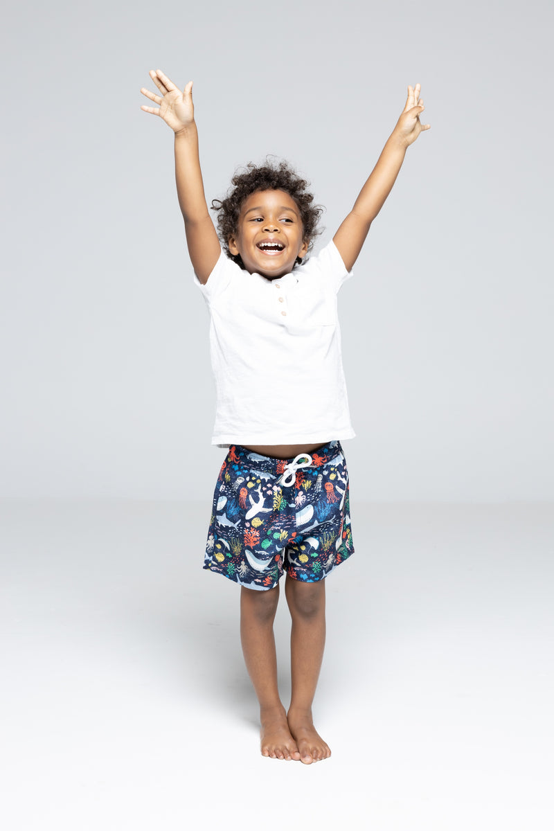 Marine Life Swim Shorts - Boys
