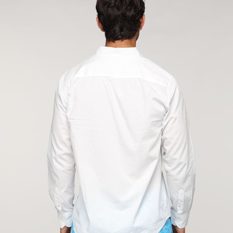 Long Sleeve Cotton Button Up Shirt - White