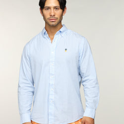 Long Sleeve Cotton Button Up Shirt - Stripe