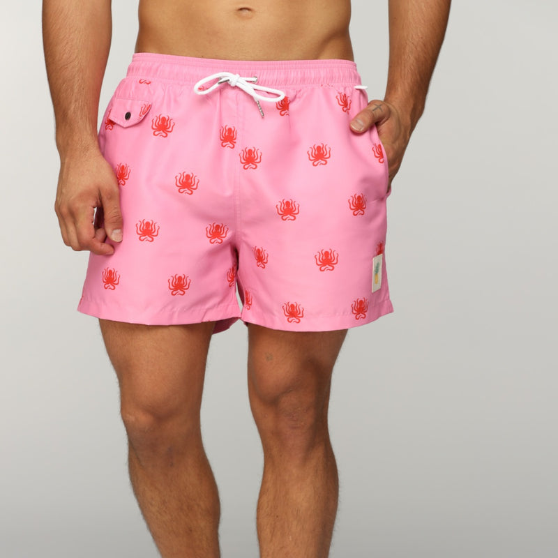 Octopus Swim Shorts - Pink
