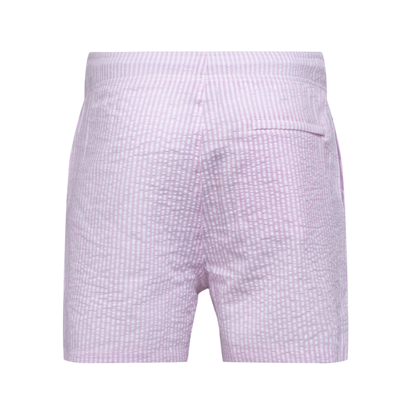 Pink Seersucker Swim Shorts