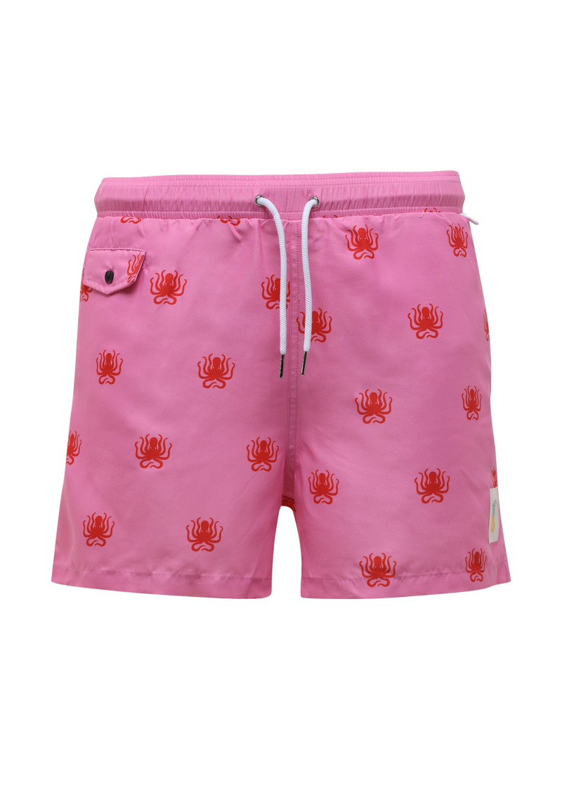 Octopus Swim Shorts - Pink